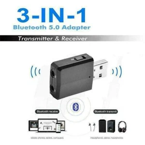 3 in 1 USB Bluetooth 5.0 Audio Transmitter/Receiver Adapter For TV PC CAR - Picture 1 of 11