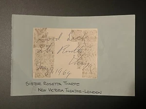 Sister Rosetta Tharpe Signed Autograph Album Page Rare Gospel Blues - Picture 1 of 2