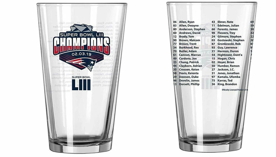 New England Patriots Super Bowl LIII 53 Champions lista pinta vaso Tom Brady Foto 1 de 1
