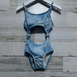 Girls Size 4/5 Art Class one piece blue tie dye swimsuit - good used condition - Picture 1 of 4
