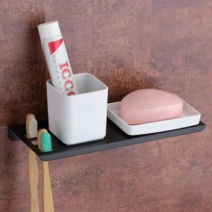 Stainless Steel with ABS Material 2 in 1 Soap Dish with Tumbler Holder  - Picture 1 of 2