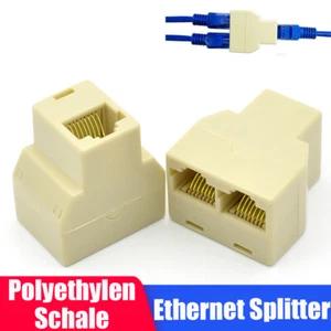 RJ45 Ethernet Splitter Adapter LAN Netzwerk CAT5E Y 3 Ports Koppler Kabel Joiner - Afbeelding 1 van 7