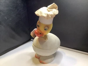 Decoración de Pascua Panadero Chef Pato Caramelos Contenedor Zona EE. UU. Alemania Vintage Nodder - Imagen 1 de 12
