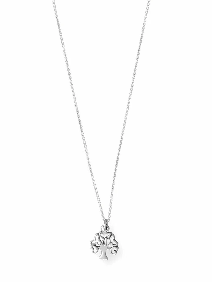 Tree with Heart Leaves Necklace Sterling Silver Foto 1 de 1