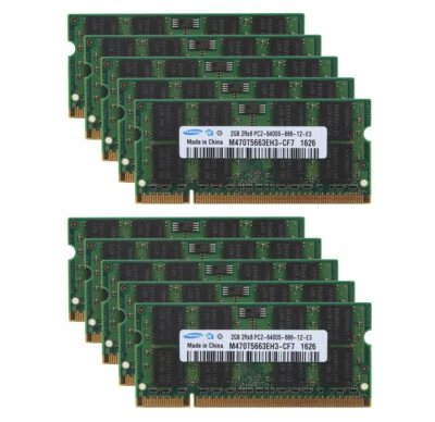 10pcs Samsung 2GB 2Rx8 PC2-6400 DDR2 800Mhz 200pin SODIMM Laptop Memory RAM 20G% - Image 1 of 4