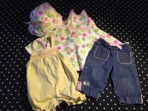 Vintage Gymboree 2002 Leapin Lilienpads Frösche Kleid Mütze Jeans Strampler Stück Sommer - Bild 1 von 3