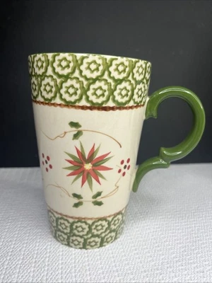 Temptations Old World Green Tall Coffee Mug Cup 16 oz by Tara – EUC - Image 1 of 4