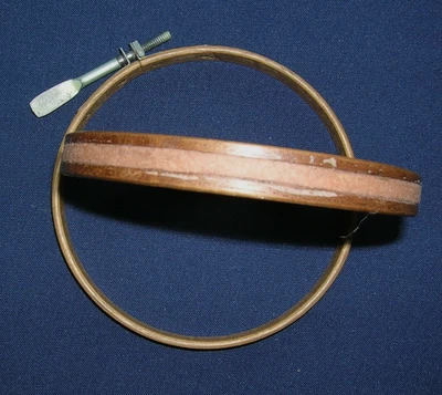 Vintage Wood Felt Lined Embroidery Hoop 4" - Image 1 of 3