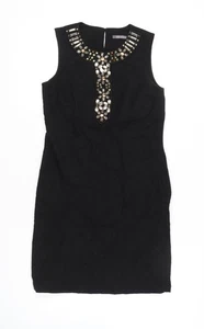 Boden Limited Edition Black Embellished Sheath Dress Size 8 - Picture 1 of 12