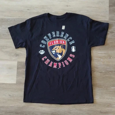 Camiseta Negra Talla L Nueva Sin Etiquetas NHL Florida Panthers Conference Champions Foto 1 de 4