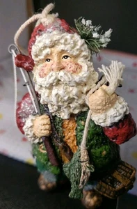 Fischer Santa Weihnachtsschmuck 5" Deko Harz Urlaub Angeln Weihnachten - Bild 1 von 7