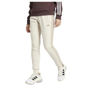 adidas Womens Essentials 3-Stripes Fleece Sweatpants Beige M - Picture 1 of 2