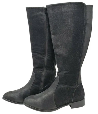 Botas hasta la rodilla negras Pierre Dumas Emerson para mujer talla 8,5 M cremallera lateral elástica pantorrilla Foto 1 de 4