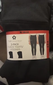 Tuff Athletics 2 Pack Youth Fleece Lined Legging Black M/10-12 Stretch NWT - Picture 1 of 4