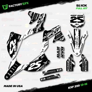 Kit de gráficos de carreras lisos en blanco y negro para calcomanía Kawasaki Kxf250 Kxf 250 13-16 - Imagen 1 de 5