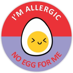 I'm Allergic No Egg For Me Warnaufkleber 8cm Auto/Tasche/Ordner wasserdicht - Bild 1 von 1