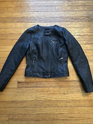 Abrigo Chaqueta Corta YOKI Mujer Negro Acolchado Imitación Cuero Motocicleta Talla S Foto 1 de 4