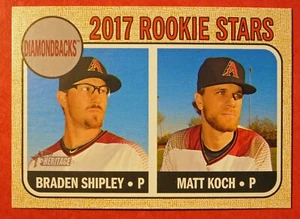 2017 Topps Heritage Diamondbacks Rookie Stars #384 - Shipley & Koch NM+ - Picture 1 of 1