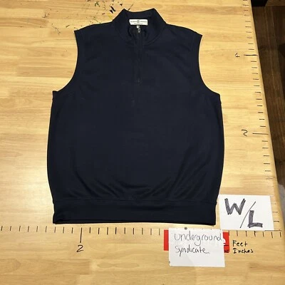 Chaleco sin mangas Fairway & Greene Golf para hombre negro con cremallera en cuarto talla mediana (A6-9) Foto 1 de 4