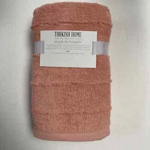 Turkish Home Coral Hand Towels Turkish Cotton Set of Two 16x26 inches - Picture 1 of 6