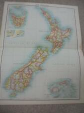 MAP c1900 NEW ZEALAND BARTHOLOMEW ATLAS COLOUR LITHOGRAPH