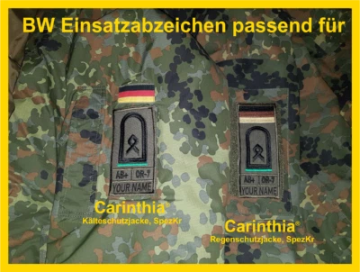 JRS PATCHES Bundeswehr Dienstgradabzeichen Nato, Blutgruppe Carinthia® SpezKr. Nässeschutz .