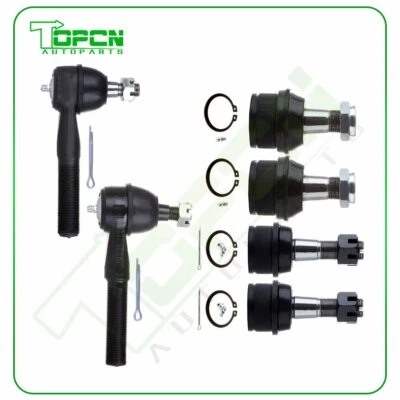 6pcs Front Tie Rod Ends Ball Joints For 1980-1995 1996 Ford F-150 F-250 4WD 2WD Foto 1 de 4