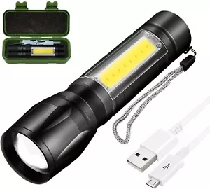 Linterna de bolsillo con zoom recargable LED para acampar antorcha táctica súper brillante - Imagen 1 de 14