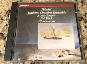 Handel 3 Oboe Sonatas NEIL BLACK PHILIPS CD 412598-IMPORT W. Germany Full Silver - Imagen 1 de 3