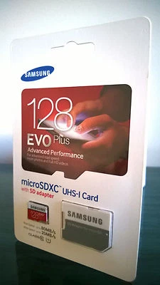 Samsung 128GB Class 10 Evo+ Plus MicroSD MicroSDXC Memory Card w/ Adapter, New - Image 1 of 4