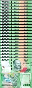Indonesia 20000 Rupiah 2022 (2024), UNC, 20 Pcs LOT, Consecutive, P-166 - Picture 1 of 5