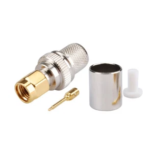 SMA male plug straight RF connector crimp for RG8 RG213 LMR400 cable - Picture 1 of 3