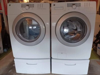 KENMORE FRONT LOAD WASHER/DRYER (WHITE) - W works needs repair/D excellent cond. - Image 1 of 4