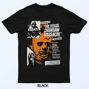 The Texas Chainsaw Massacre Headline Collage Horror T-Shirt - Picture 1 of 4
