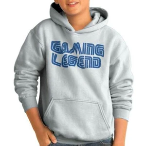 Cool Vintage Retro Video Gaming Legend Joke Youth Hooded Sweatshirt Boy or Girl - Picture 1 of 4