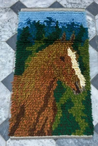 Vintage Handmade Mid Century Swedish Rya Scandinvian Shaggy Rug 90 x 49 cm - Picture 1 of 6