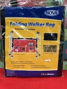 NOVA FOLDING WALKER BAG Large Zip Pockets Black New In Package - Picture 1 of 2