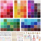 36000pcs 120 Colors Glass Seed Beads For Jewelry Making, 3mm Little Beads With A