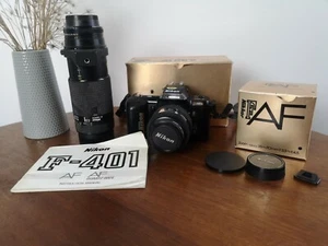 Nikon F-401 Camera Body with 35-70 & 75-300 AF Nikkor zoom lens - Well used GWO - Picture 1 of 12