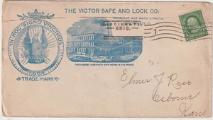 1899 Cincinnati Ohio The Victor Safe & Lock Co Blue illust frnt back (c338) - Picture 1 of 2