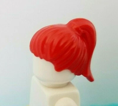 LEGO Peluca Clásica Pelo Rojo Brillante ESTÁNDAR Peluca Tirada Trasera Peluca Longitud Media Foto 1 de 2