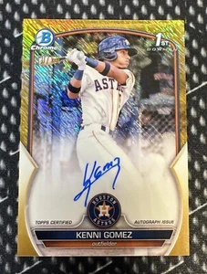 2023 Bowman Chrome 1st Kenni Gomez Gold Shimmer Refractor Auto #/50 Astros - Bild 1 von 2