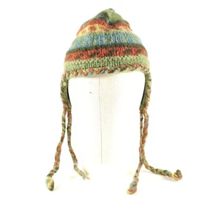 Knitted Wooden Sherpa Hat From Nepal - Size Small To Medium  - Picture 1 of 7