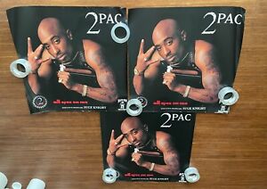 Three (3) VINTAGE 2 PAC SHAKUR PROMO POSTERS for ALL EYEZ ON ME Tupac Death Row