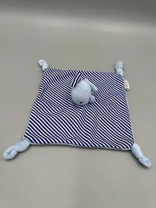 Stephan Baby Blue Whale Lovey Striped Security Blanket Knotted Corners - Picture 1 of 7