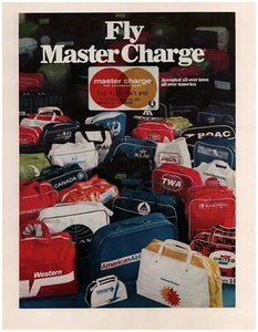 1972 Master Charge Credit Card Original Print Ad ~ Fast Ship ~ Airlines TWA KLM - Picture 1 of 1