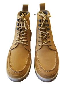 NIB Men's Leather Boots Franco Fortini Montana Tan Lace-up Memory Foam 10M - Picture 1 of 7