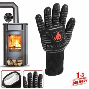 LOG BURNER FIRE HEAT PROOF RESISTANT GLOVE WOOD COAL STOVE FIREPLACE PIT UK - Picture 1 of 12
