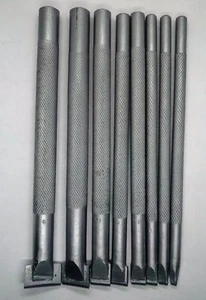 Carbide tips Chisel for stone with knurled handle, Set of 8 pcs (4-24mm) - Picture 1 of 12