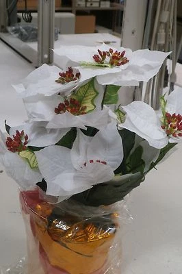 (6) 14" Poinsettia Decoration Centerpiece Topiary  - Image 1 of 4